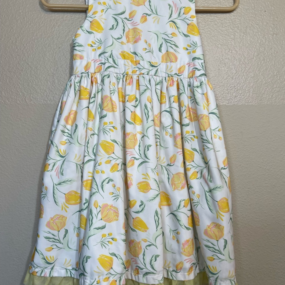 Tahari Kids Dress with Yellow and Green Floral Design